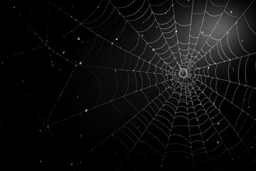 spider web on a black background. Halloween holiday concept
