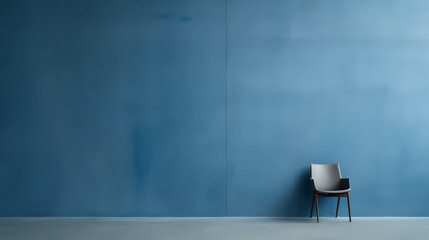 Empty room - Simplicity Defined: Minimalist Blue Concrete Wallpaper