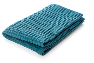 Folded clean towel isolated on white background