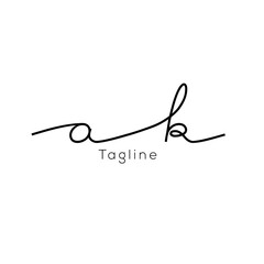 A hand-drawn signature logo design template