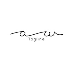 A hand-drawn signature logo design template