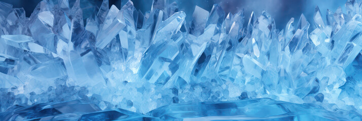 Minimalistic blue ice texture with delicate geometric shapes
