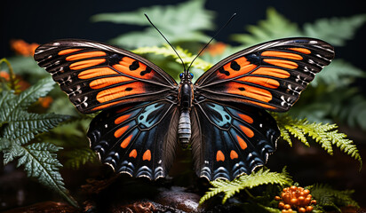 Colorful monarch butterfly. AI generated