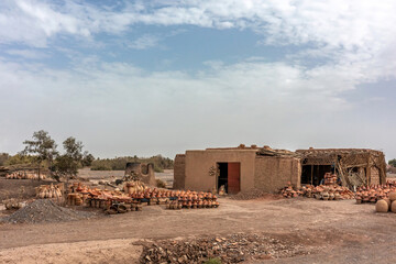 A morrocan pottery at the countryside of the semidesert of morocco