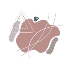 Boho style abstract shapes and outline forms arrangement, simple hand drawn objects vector illustration, trendy pastel colors, minimalist collection for making card, banner, modern poster, wall art