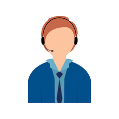 Isolated abstract colored male client service character Vector