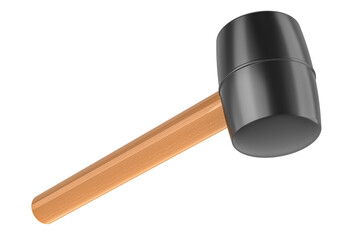 Rubber mallet, closeup. 3D rendering isolated on transparent background