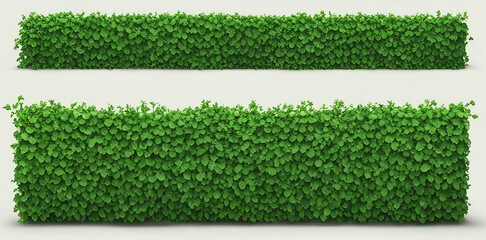 set of cartoon green ivy. Creeper tree foliage border, garden decoration. vector illustration.
