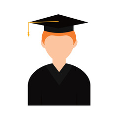 Isolated abstract colored male student character Vector