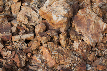 photograph of flagstone on a hill. Concept of nature and industries.