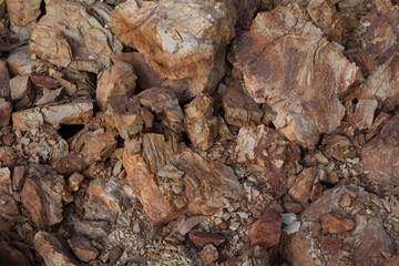 photograph of flagstone on a hill. Concept of nature and industries.