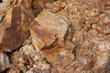 photograph of flagstone on a hill. Concept of nature and industries.