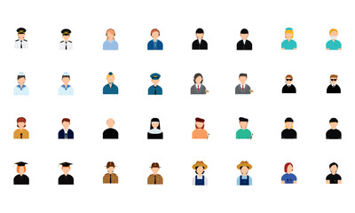 Set of abstract characters with different professions Vector