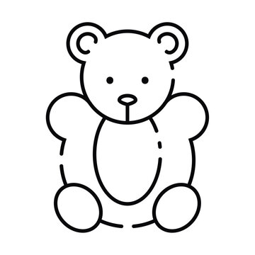 Isolated flat teddy bear toy sketch icon Vector