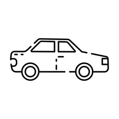 Isolated flat car toy sketch icon Vector