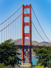 Sunny view of The Golden Gate Bridge