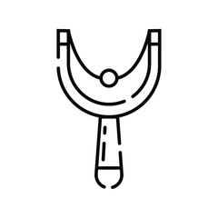 Isolated flat slingshot toy sketch icon Vector