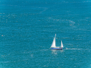 Close up shot of a boat in the San Francisco Bay