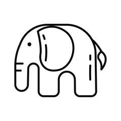 Isolated flat elephant toy sketch icon Vector