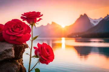 Fototapeten red rose in the morning © asad