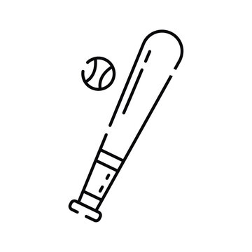 Isolated flat baseball bat toy sketch icon Vector