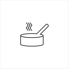 sauce pan vector icon line template