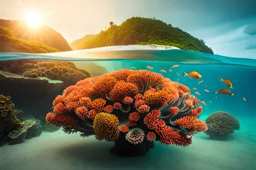 Keuken spatwand met foto tropical coral reef © asad