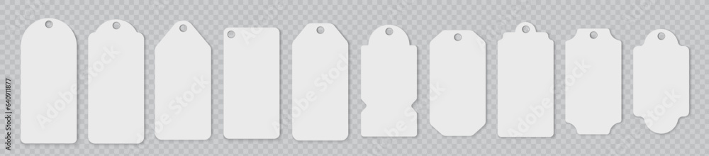 Wall mural set of label and badges shape. realistic collection of different labels with shadow. vintage decorat