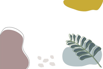 Minimalist nature elements. abstract background design in blue and yellow colors.  Vector Illustration.