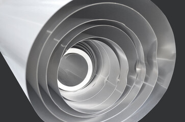 aluminum metal coils isolated by gray background