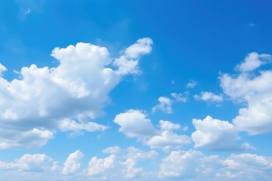 Wonderful natural blue sky with only a few clouds with vibrant colors - background stock concepts