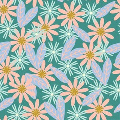 Fototapeta na wymiar seamless floral pattern pastel color