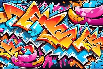Graffiti Wallpaper, Graffiti Background, Graffiti Pattern, Street art background, graffiti art, graffiti Design, Graffiti Paint, AI Generative - obrazy, fototapety, plakaty