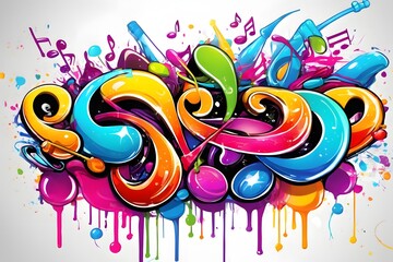 Music Graffiti Wallpaper, Graffiti Background, Music Graffiti Pattern, Music Graffiti background, Music Graffiti Art, Music Graffiti Paint, AI Generative