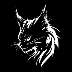 Obraz premium Wildcat - Black and White Isolated Icon - Vector illustration