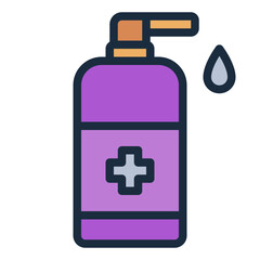 Obraz premium Antiseptic filled line icon