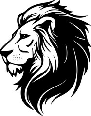 Lion - Black and White Isolated Icon - Vector illustration