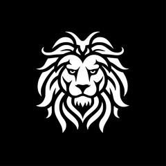 Fototapeta premium Lion - Black and White Isolated Icon - Vector illustration