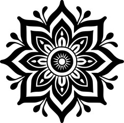 Mandala - Minimalist and Flat Logo - Vector illustration
