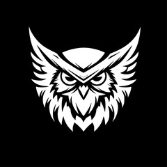 Fototapeta premium Owl | Black and White Vector illustration