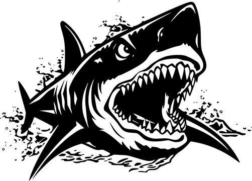 Shark - Minimalist and Flat Logo - Vector illustration