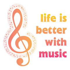Fototapeta premium Life Is Better With Music Theory Musician Teacher T-Shirt