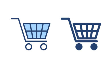 Shopping icon vector. Shopping cart sign and symbol. Trolley icon