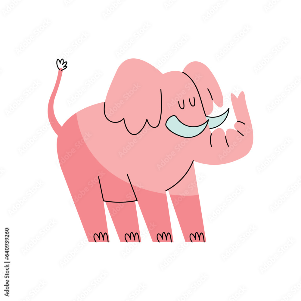 Poster elephant doodle illustration