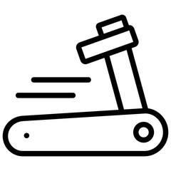 treadmill icon illustration design with outline