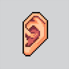 Pixel art illustration Ear. Pixelated Ear. Ear icon pixelated
for the pixel art game and icon for website and video game. old school retro.