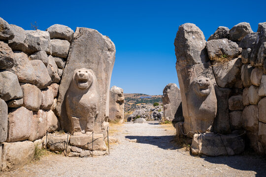 The lion gate of The Hattusa that is the capital of the Hittite civilization.