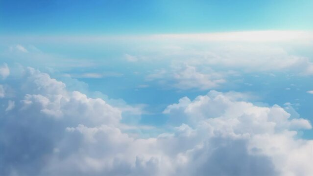 blue sky with clouds in anime style. video looping animated