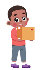 Kid Holding a Box for Charity