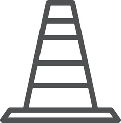 シンプルなスポーツ用品の線画単品アイコン　三角コーン